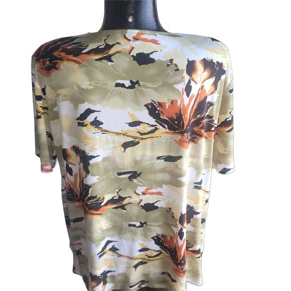 Claire France Floral Print Short Sleeve Top XL - Picture 5 of 6